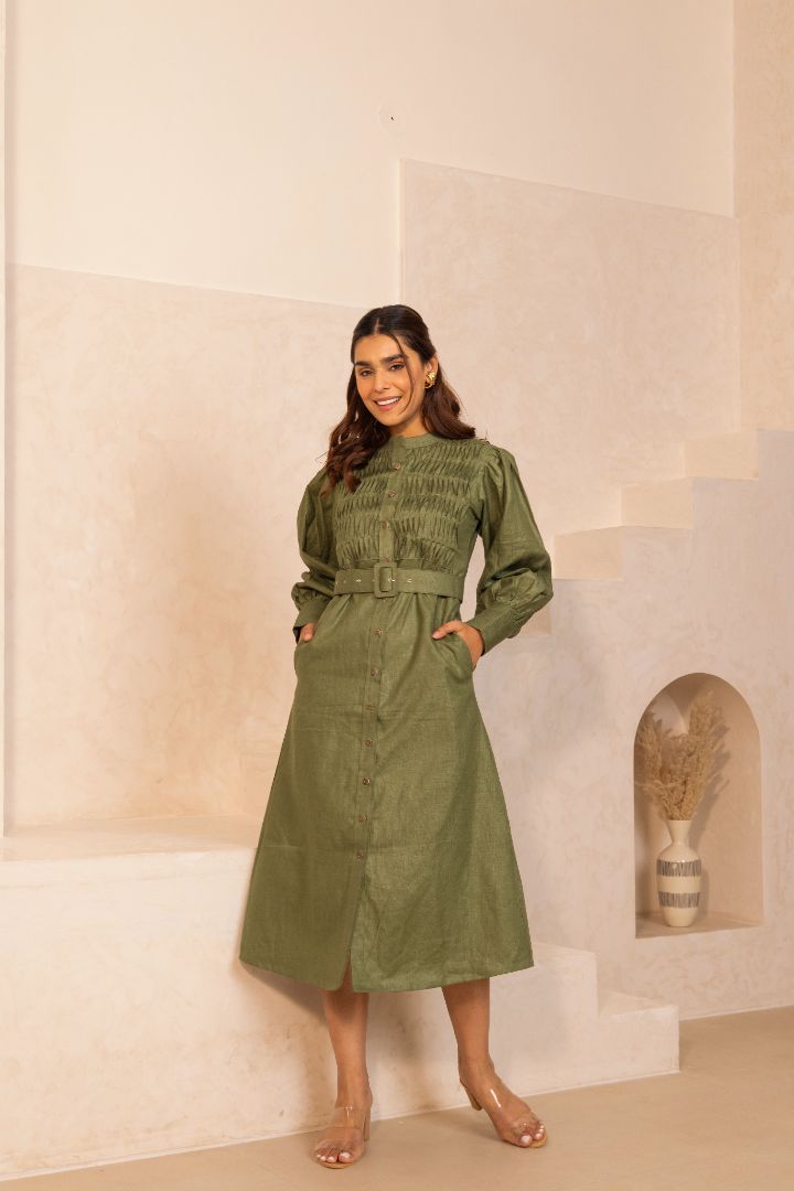 Groove Dress - Olive Green