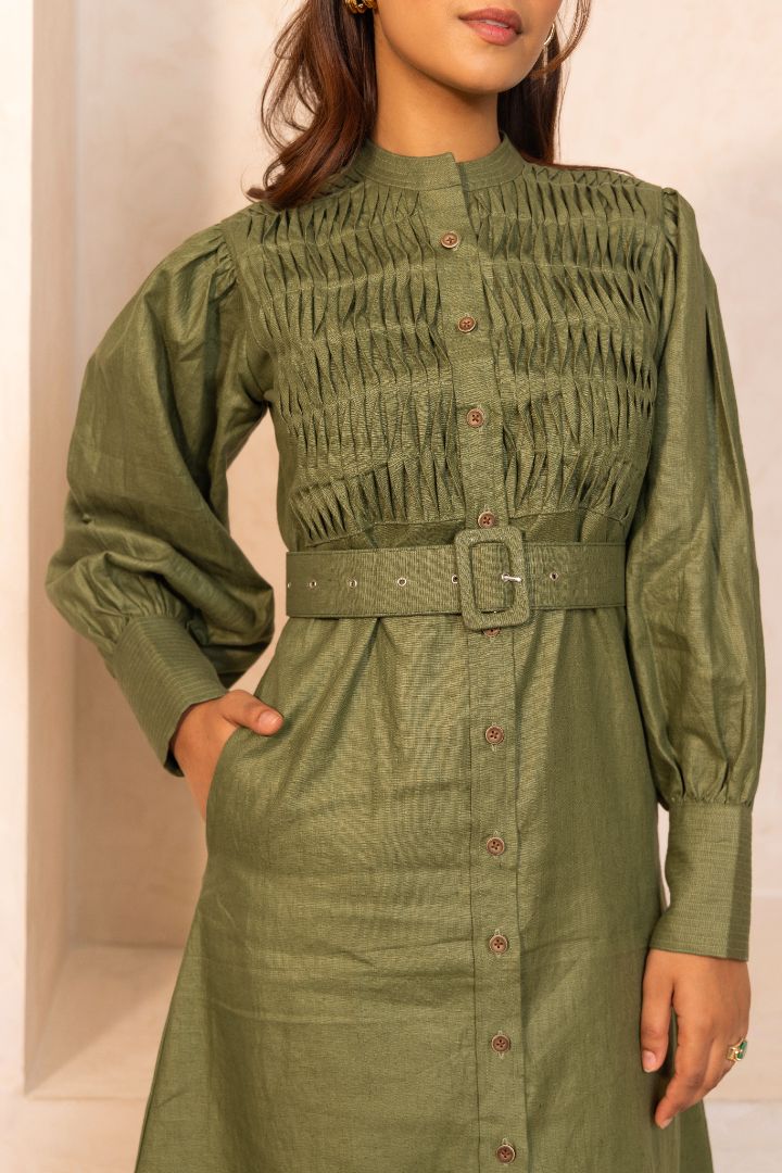 Groove Dress - Olive Green