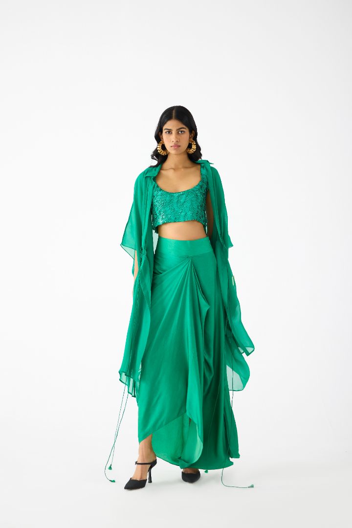 Emerald Organza Cape