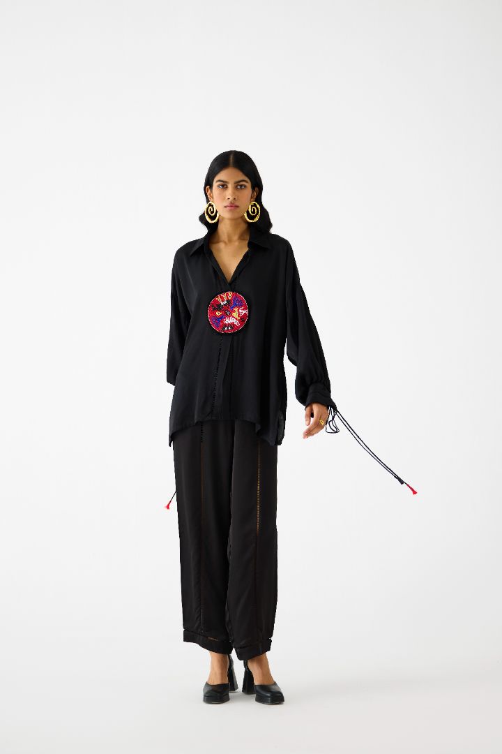 Zulu Linen Shirt and Pants Set - Black