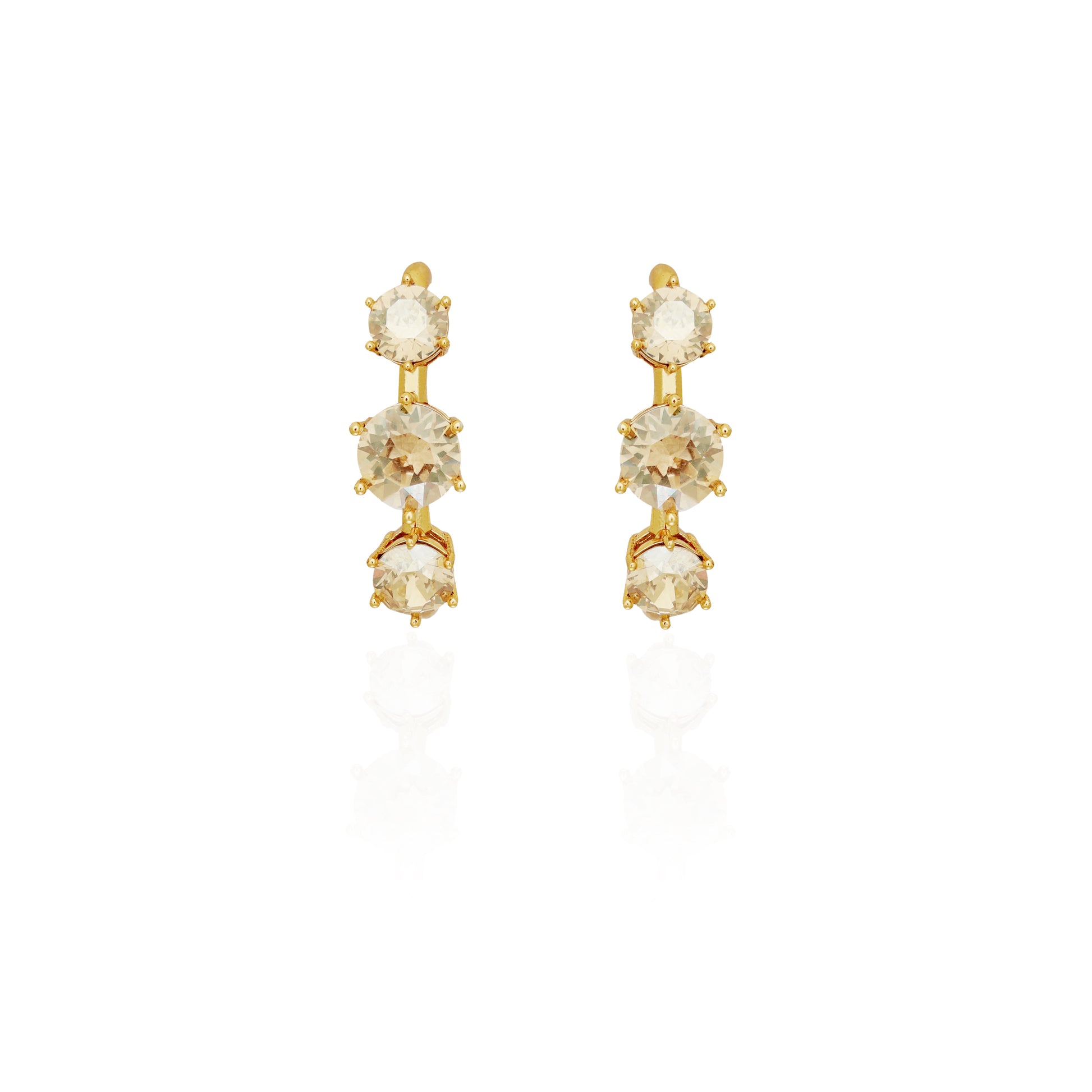 Swarovski Crystals  Cuff-Style Earrings | Opal Ear Cuffs Gold | PAIVE