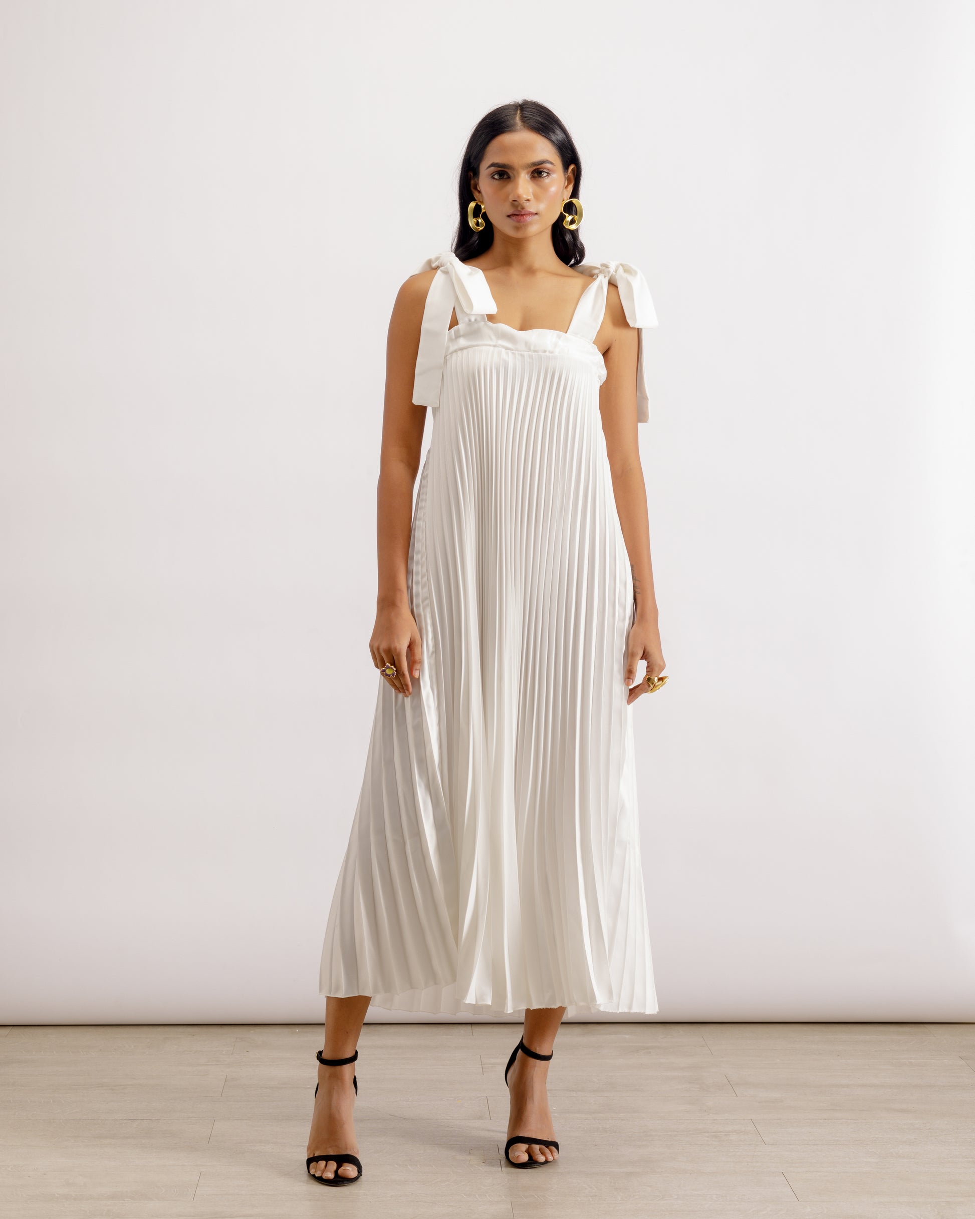 Crepe Satin Slip Dress | White Slip Dress | PAIVE