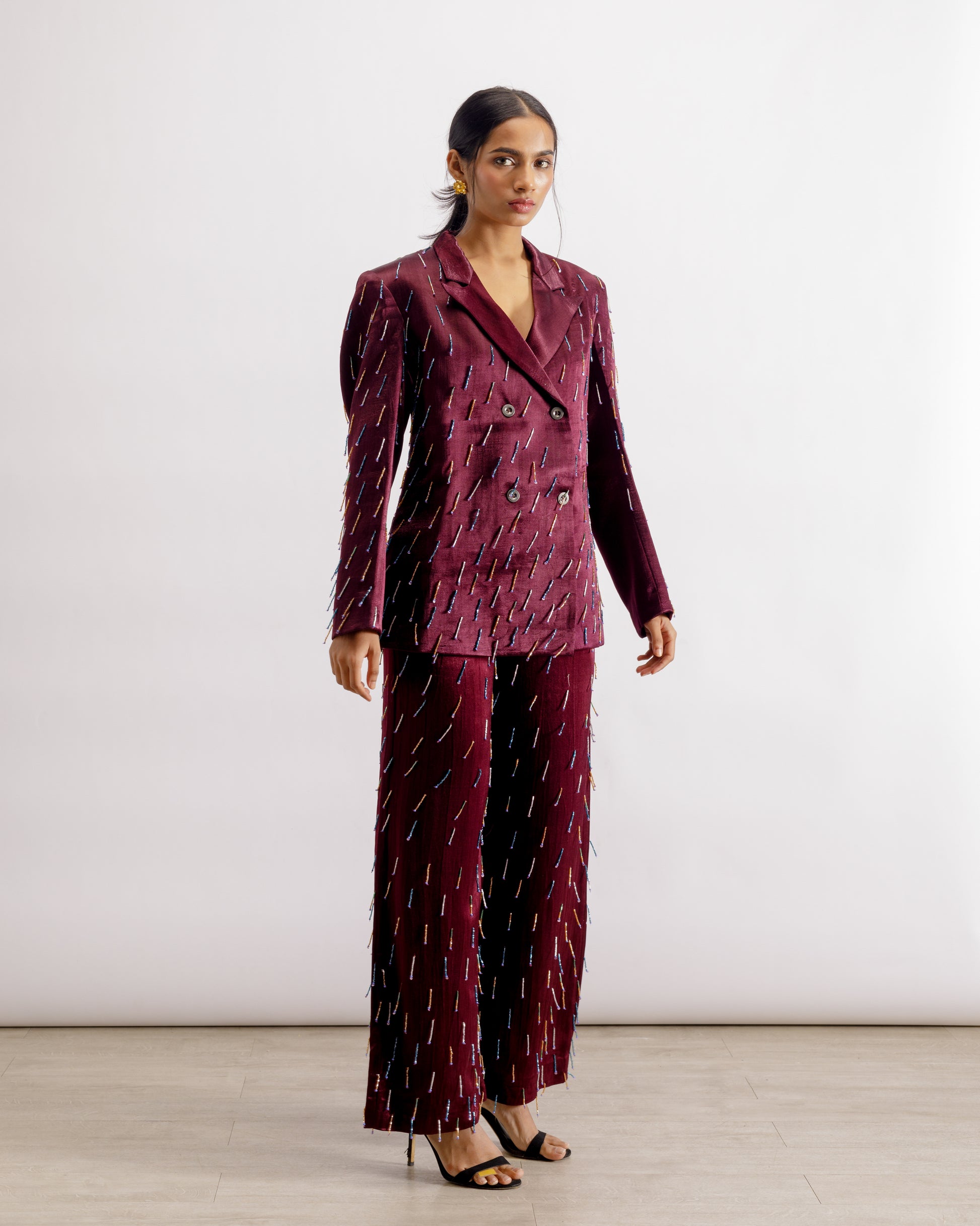 Hand-embroidered tassels Pants | Sangria Tassel Pants | PAIVE