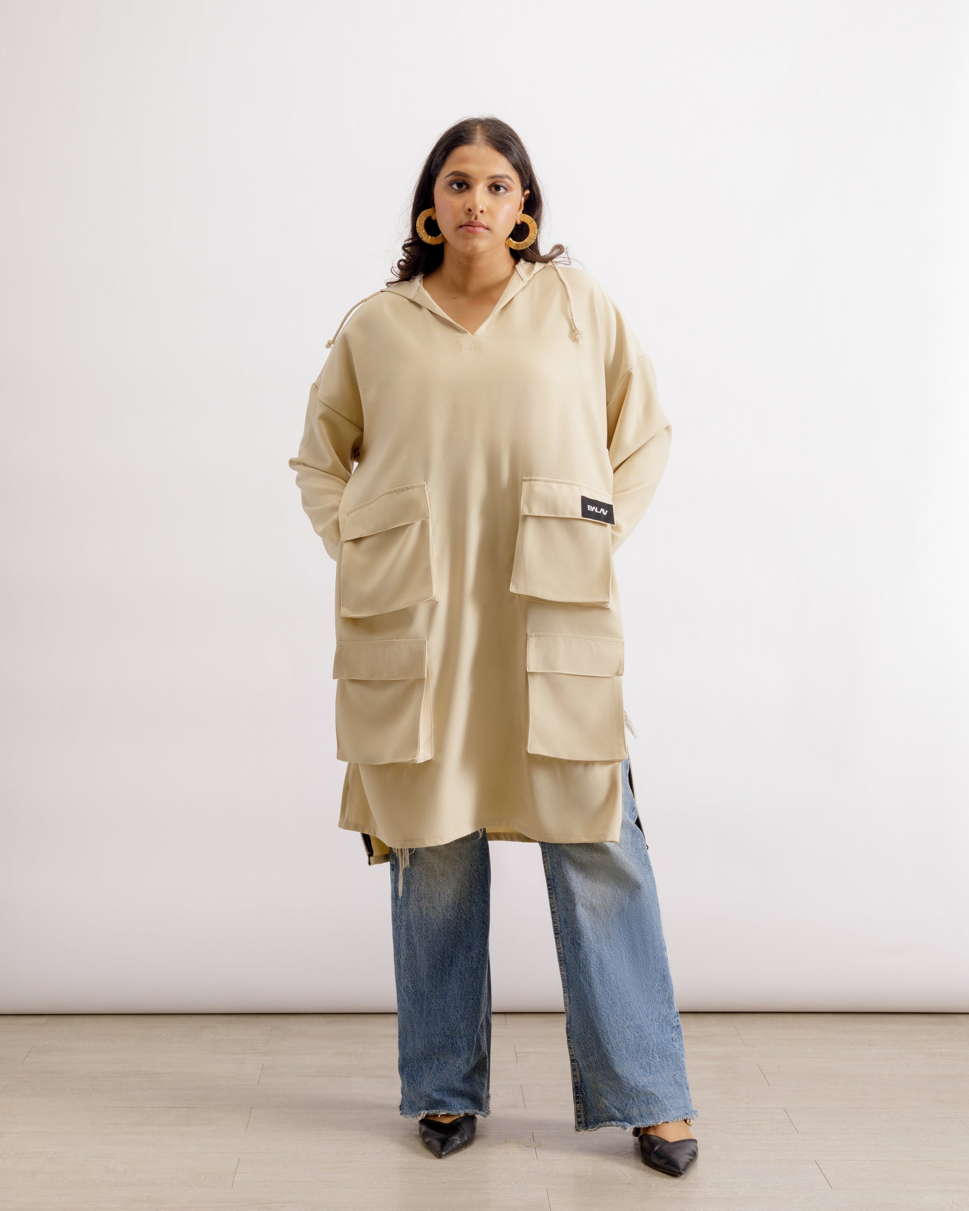 Designer Oversized Hoodie Women | Sloveralls - Ivory | PAIVE