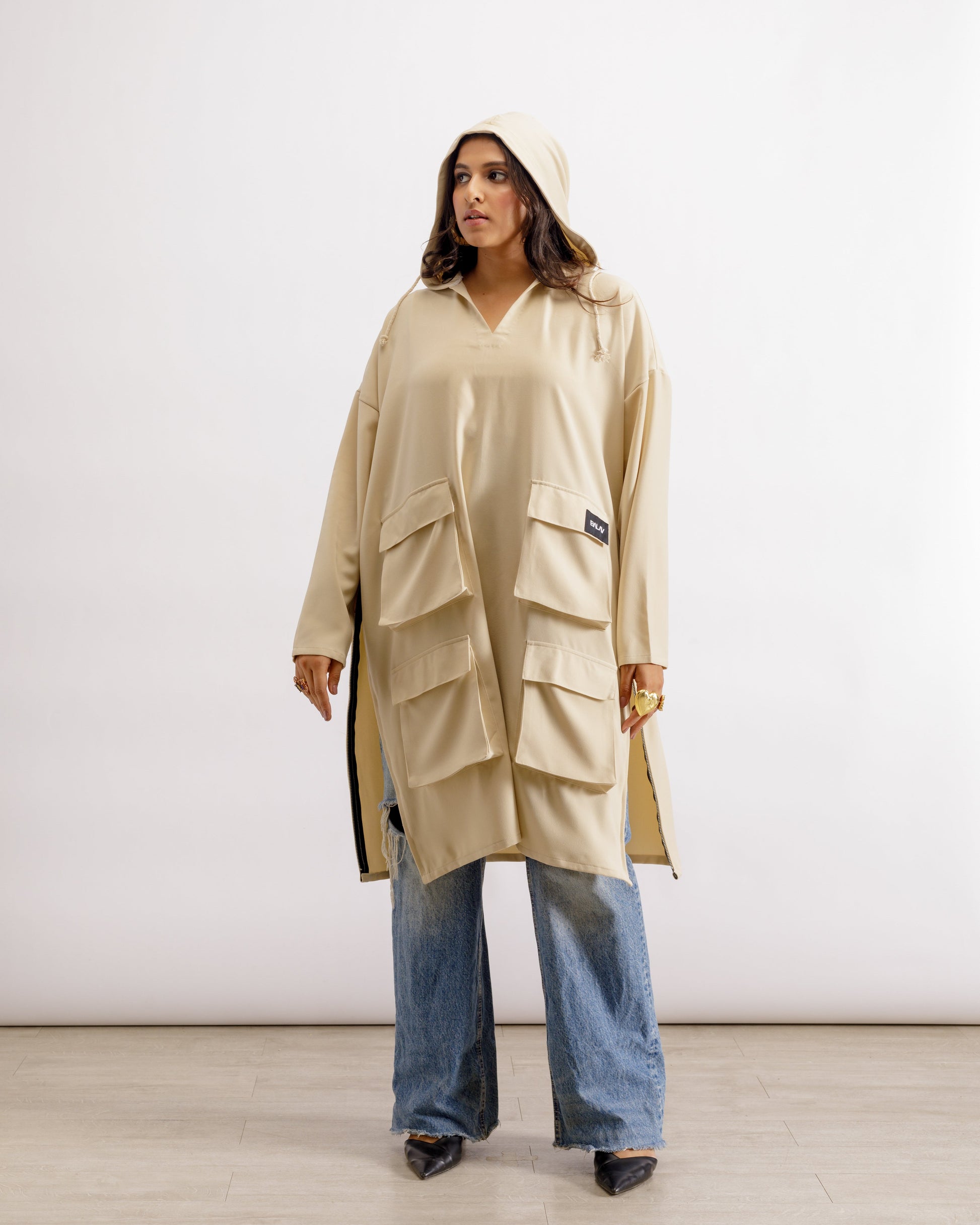 Designer Oversized Hoodie Women | Sloveralls - Ivory | PAIVE