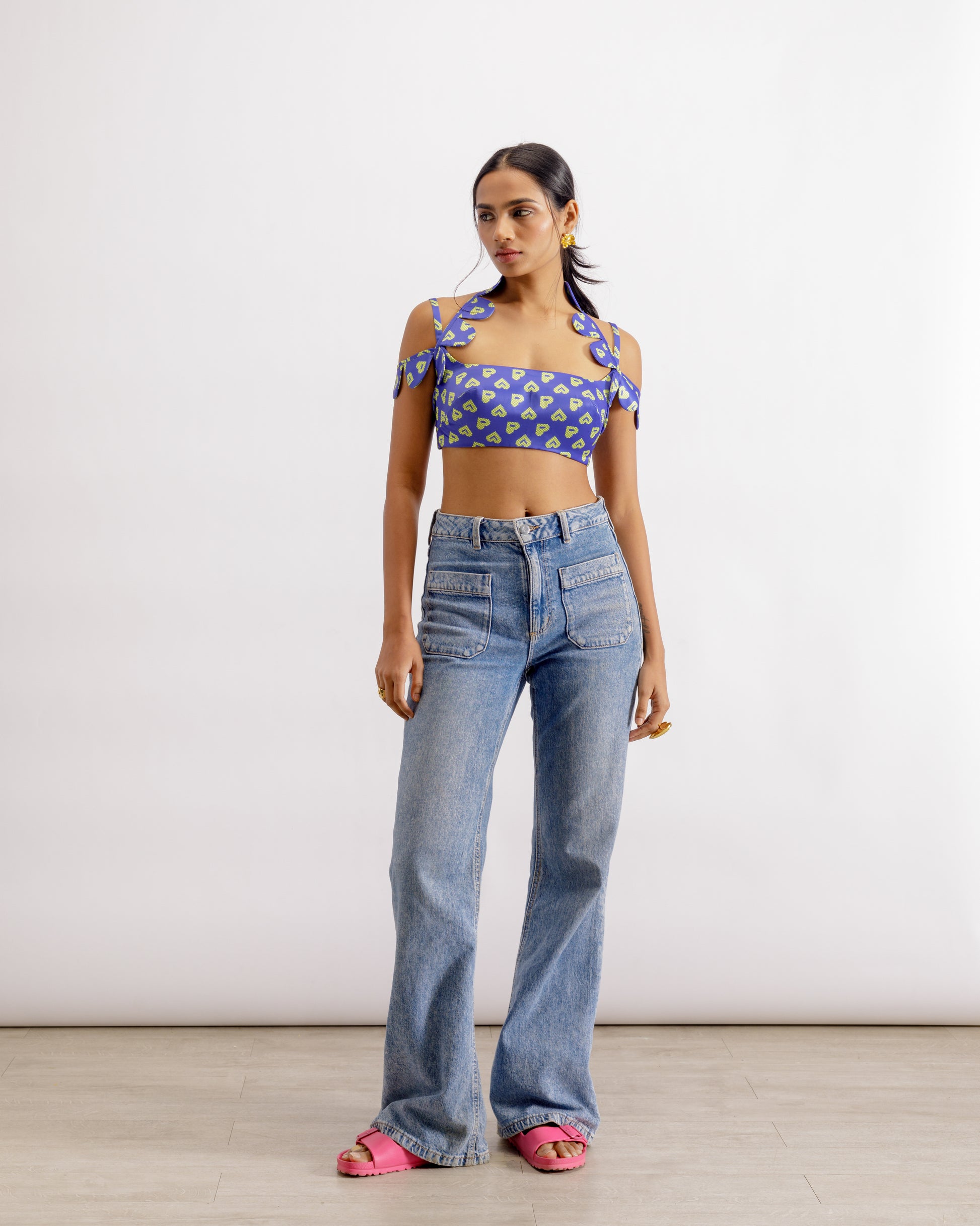 Satin Halterneck Crop Top | Scallop Bralette | PAIVE