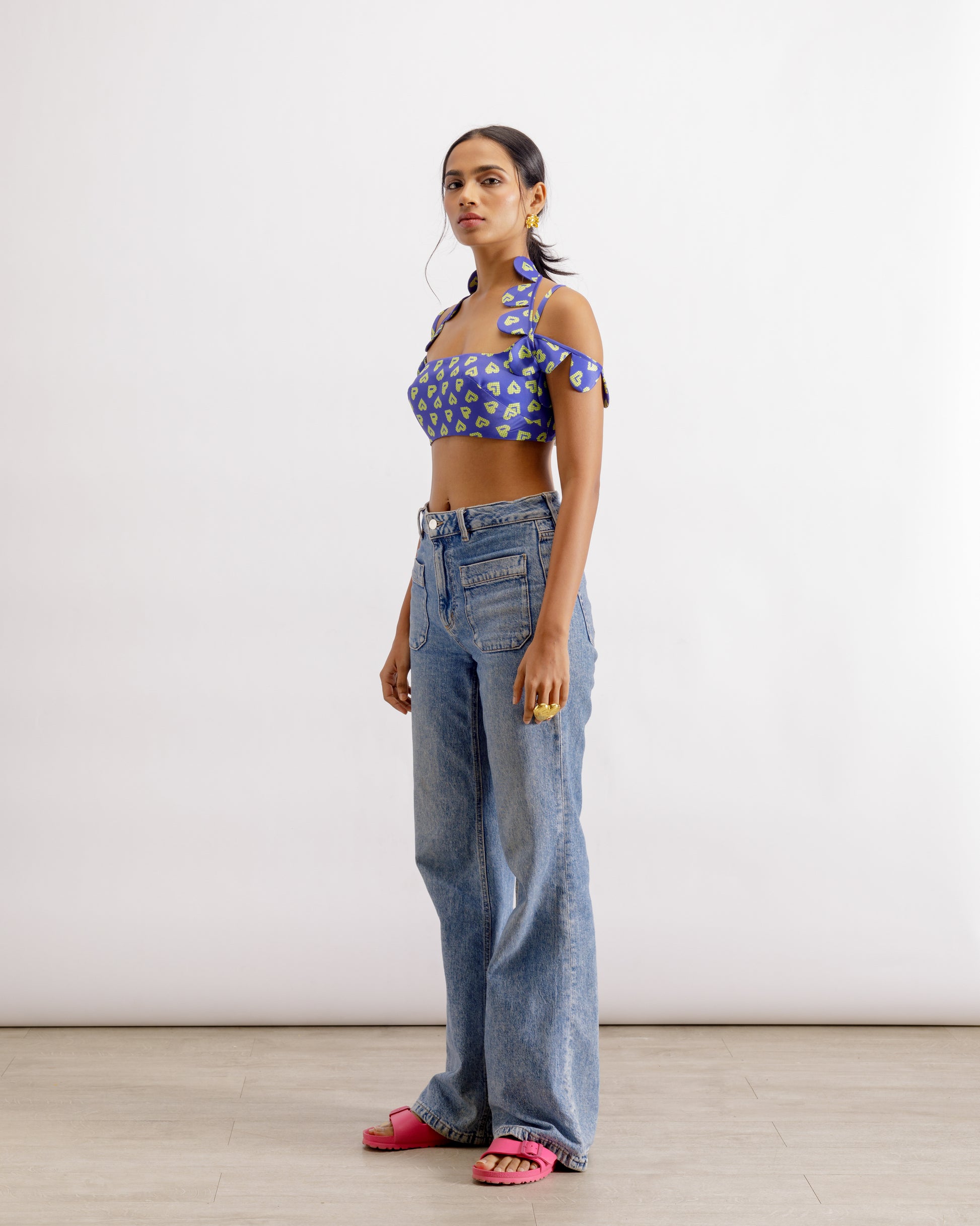 Satin Halterneck Crop Top | Scallop Bralette | PAIVE