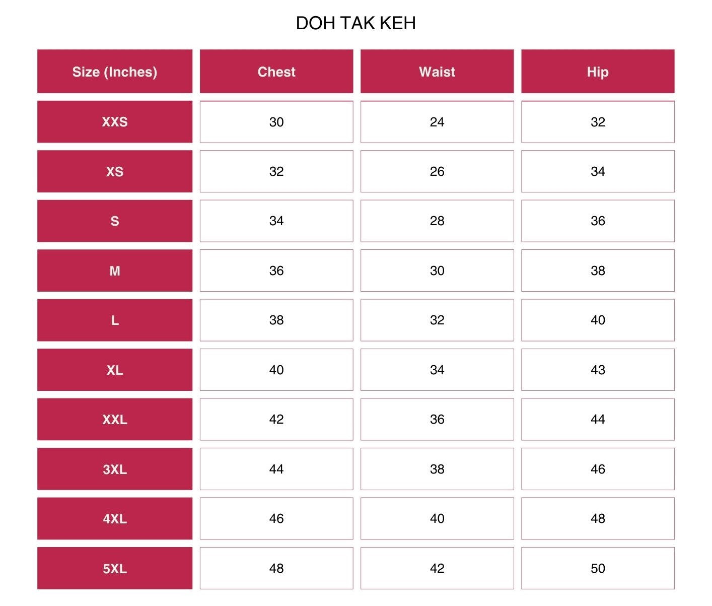 Size Chart