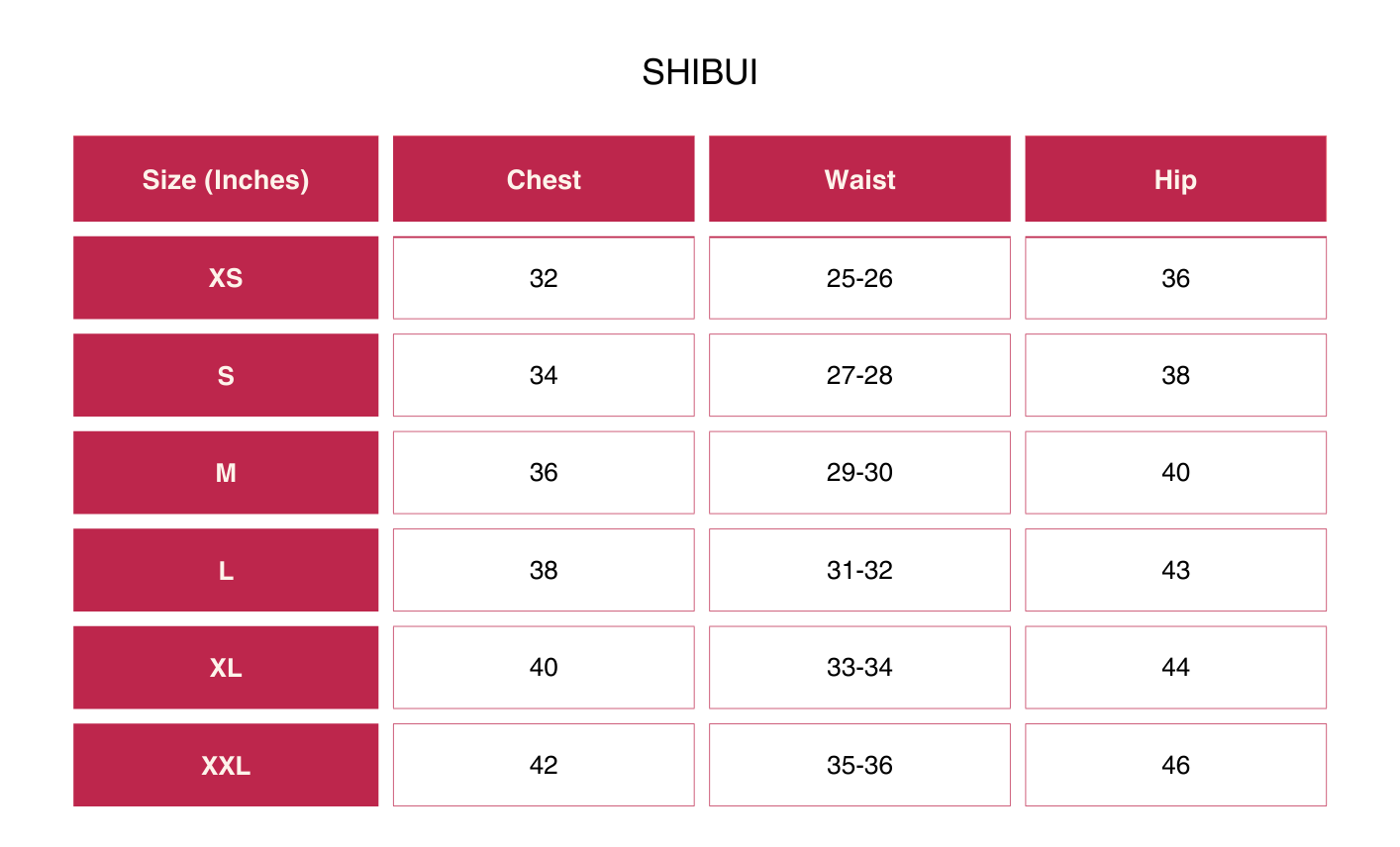 Size Chart