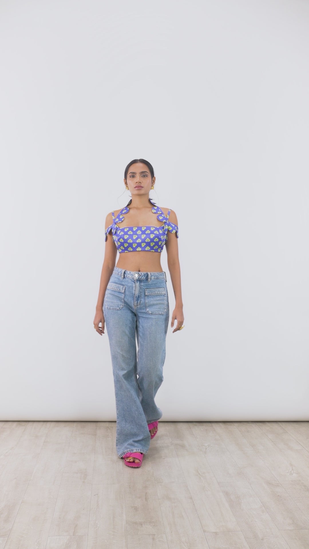 Satin Halterneck Crop Top | Scallop Bralette | PAIVE